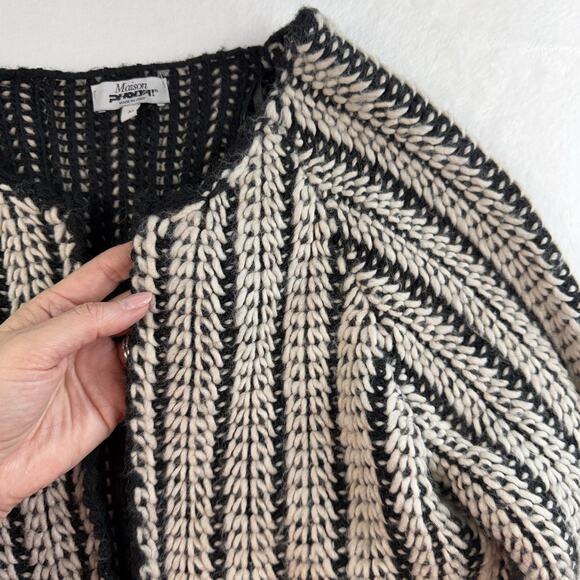 Maison Pholya M Medium Cardigan Sweater Alpaca Wool Blend Open Front Italian - Picture 3 of 10